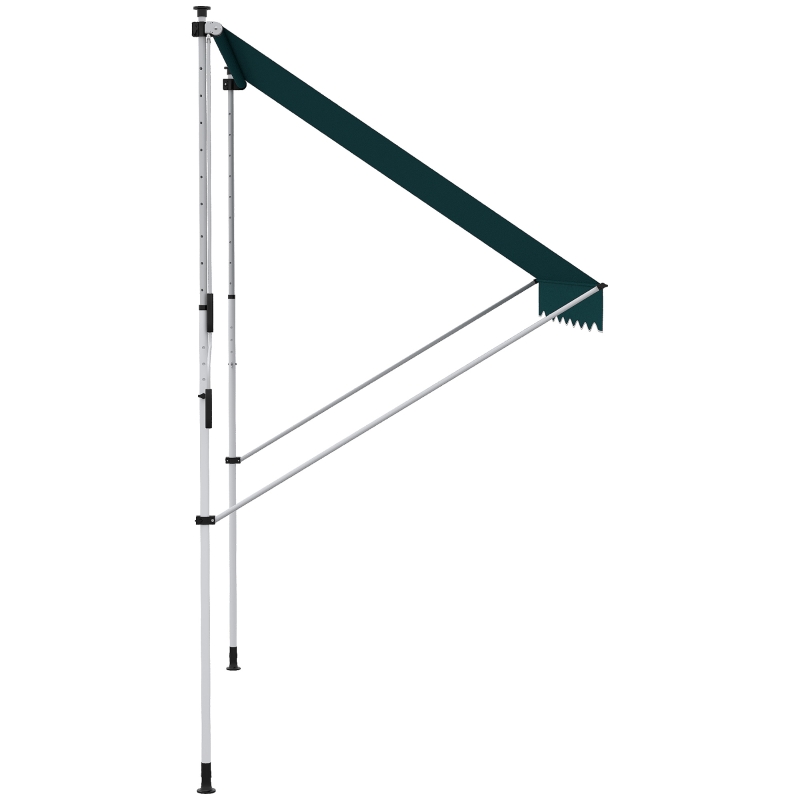 Outsunny Tente de Soleil d'Extérieur 2x1.5m à Rouleau avec Manivelle, Hauteur et Angle Réglables, Vert