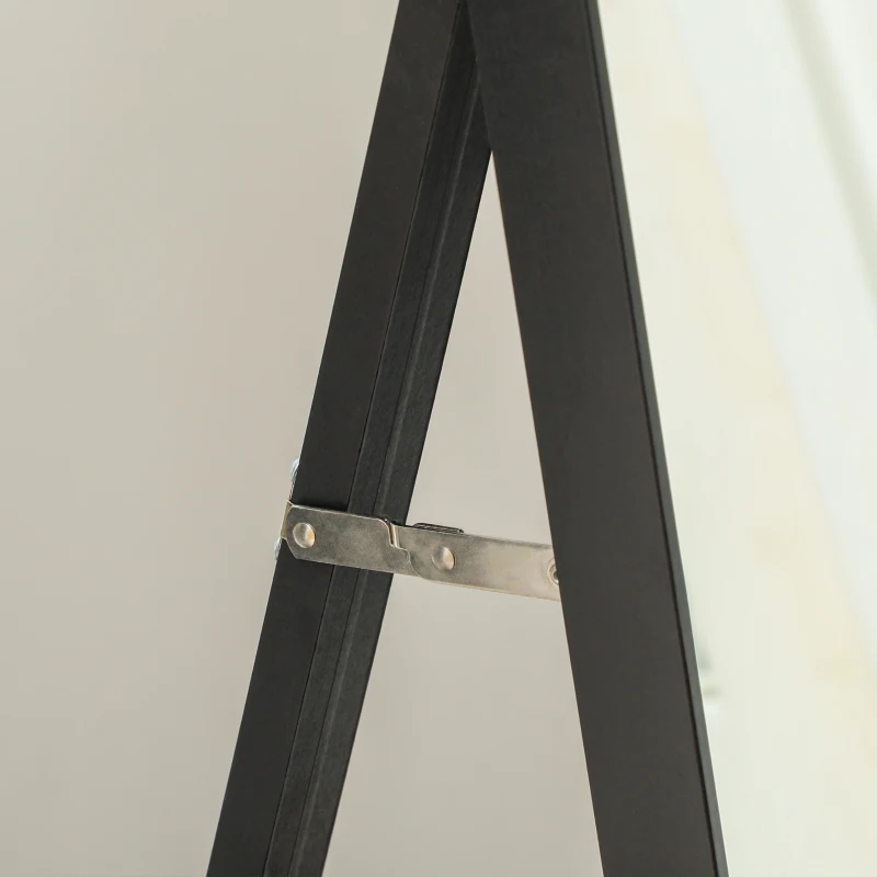 HOMCOM Miroir à Figure Entière avec Support Mural et Cadre, en Bois et Verre, 37x3x157 cm, Noir et Doré