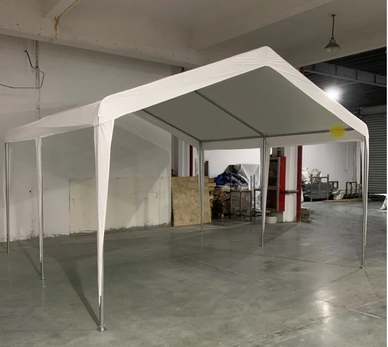 Outsunny Garage Portatile 4x4m con Tettoia anti UV, Pioggia e Vento per Veicoli, Matrimoni e Feste - Bianco