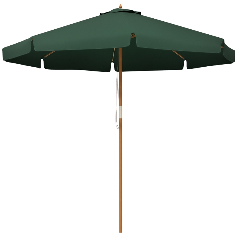 Outsunny Parasol de Jardin avec Double Toit, en Bambou et Polyester, Ø325x250 cm, Vert