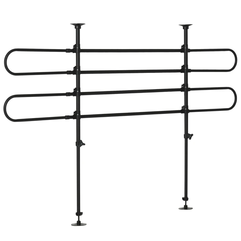 PawHut Separador de Coche para Perros Ajustable en Ancho y Altura 87-135 x 60-105 cm Reja de Protección Universal de Acero para Maletero Equipaje Automóvil Negro