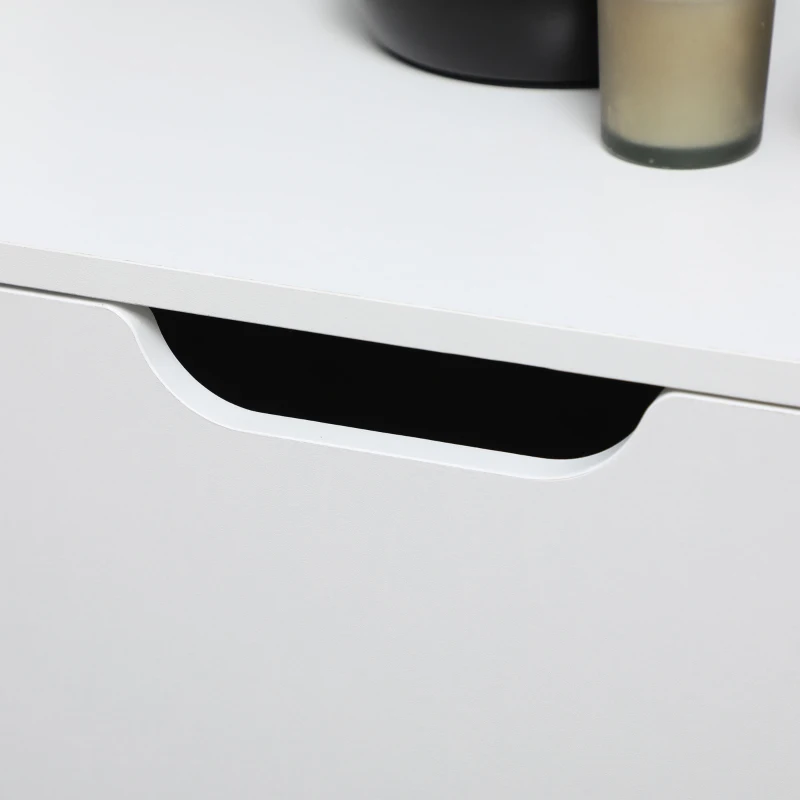 HOMCOM Meuble de Salon avec 2 Armoires à 2 Portes et Tiroir en Aggloméré et Pin, 98x39x81,5 cm, Gris et Blanc