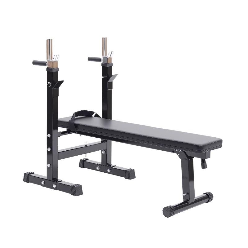 HOMCOM Banco de Pesas Plegable Banco de musculación Entrenamiento Máquina Gimnasio Gym Altura Ajustable Carga 150kg