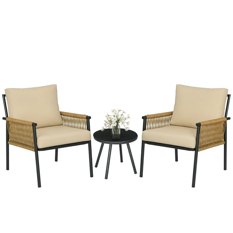 Outsunny Set de Mobilier de Terasa cu 3 Piese, Set de Mobilier