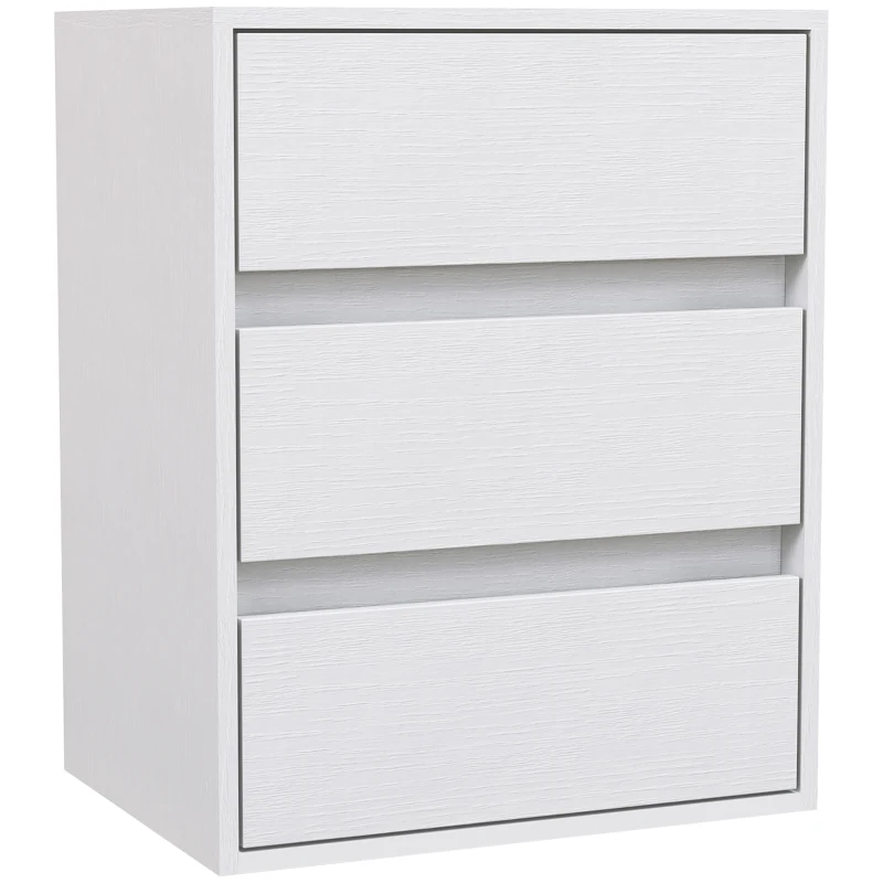 HOMCOM Commode 3 Tiroirs Moderne en Bois Blanc, 40x30x50.5 cm
