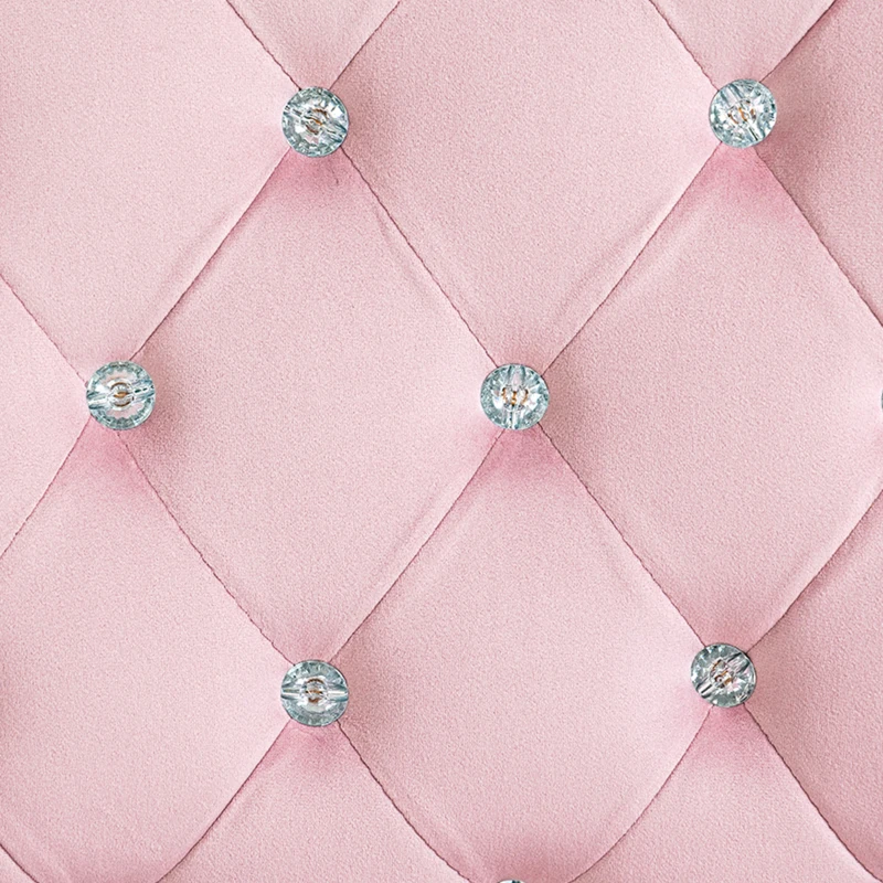 Vinsetto Chaise de Bureau en Velours avec Hauteur Ajustable Reposabrazos et Décorations en Diamants 59,5x60,5x93-103 cm Rose