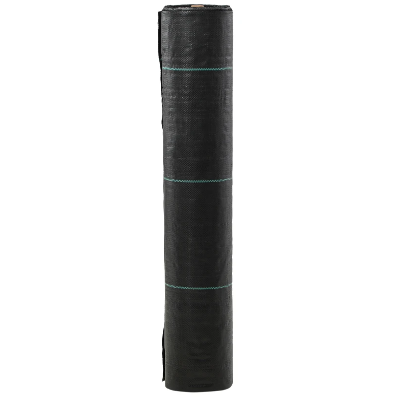 Outsunny Film de Paillage 50x2 m Respirant et Anti-UV en Polypropylène Noir