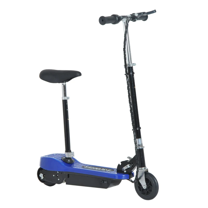 Homcom Trottinette Électrique 120 W Pliable pour Enfants à Partir de 7 Ans Hauteur de Guidon et Selle Réglable 10 Km/h Max.