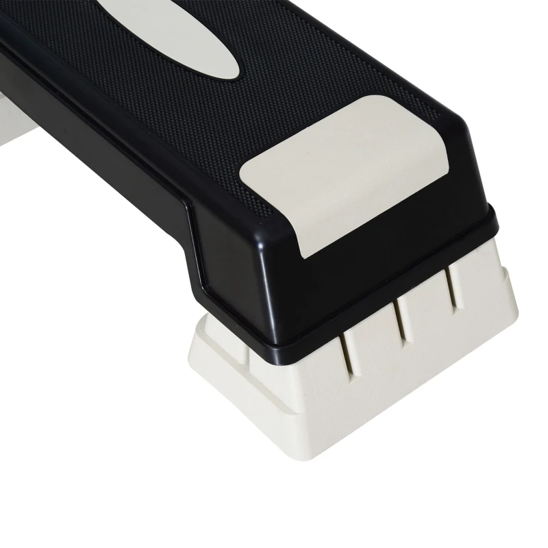 HOMCOM Stepper Professionnel d'Aérobic Fitness en Plastique 71 x 28 x 12,5 cm / 17,5 cm / 22,5 cm Noir et Gris