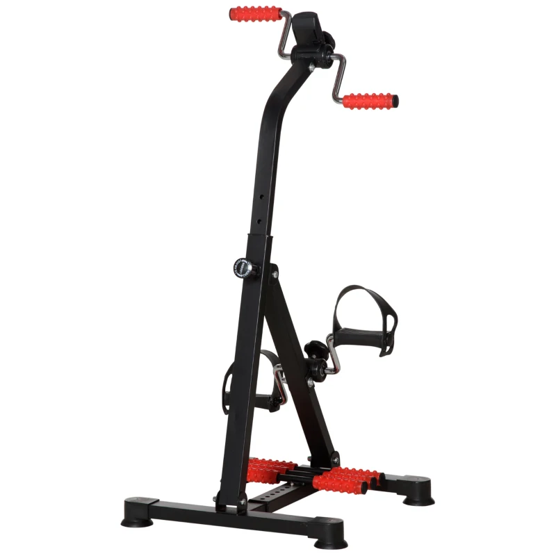 HOMCOM Pédalier pour Bras et Jambes avec Écran LCD, Hauteur et Résistance Ajustable, 56x44-56x75-97 cm