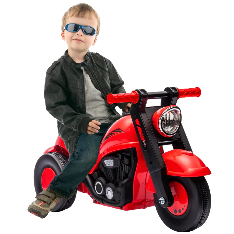 AIYAPLAY Voiture à pousser, Design moto, Musique et bulles, pour 2-5 ans, Rouge
