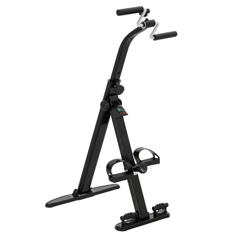 SPORTNOW Cyclette pour la Réadaptation des Jambes et des Bras Pliable, Écran LCD et Guidon Réglable en Hauteur, Noir