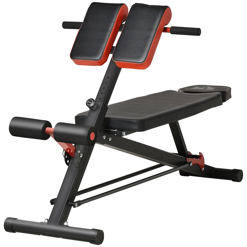 HOMCOM Banco de Pesas Multifuncional Banquillo de Gimnasio Completo Respaldo Inclinable en 3 Posiciones 64x146x73,5-85 cm Negro