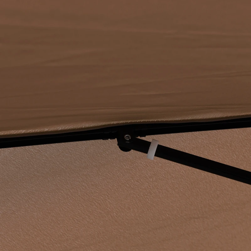 Outsunny Parasol 2x2 m d'extérieur avec auvent carré, réglable et portable, en métal et polyester, Café