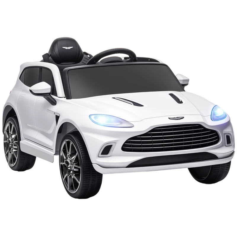AIYAPLAY Voiture électrique enfants sous Licence Aston Martin DBX véhicule électrique 12V télécommande 106 x 62 x 51,5 cm blanc