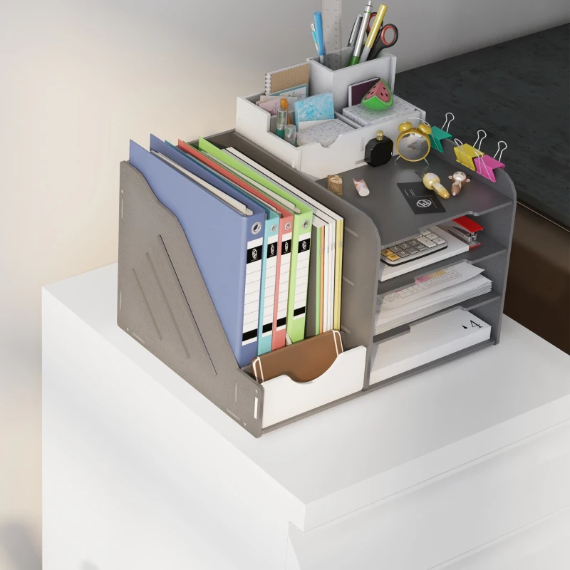 Vinsetto Mobiletto de Bureau à 3 Tiroirs avec Barre Réglable et Plateau, en Acier, 37x43.5x60 cm, Blanc