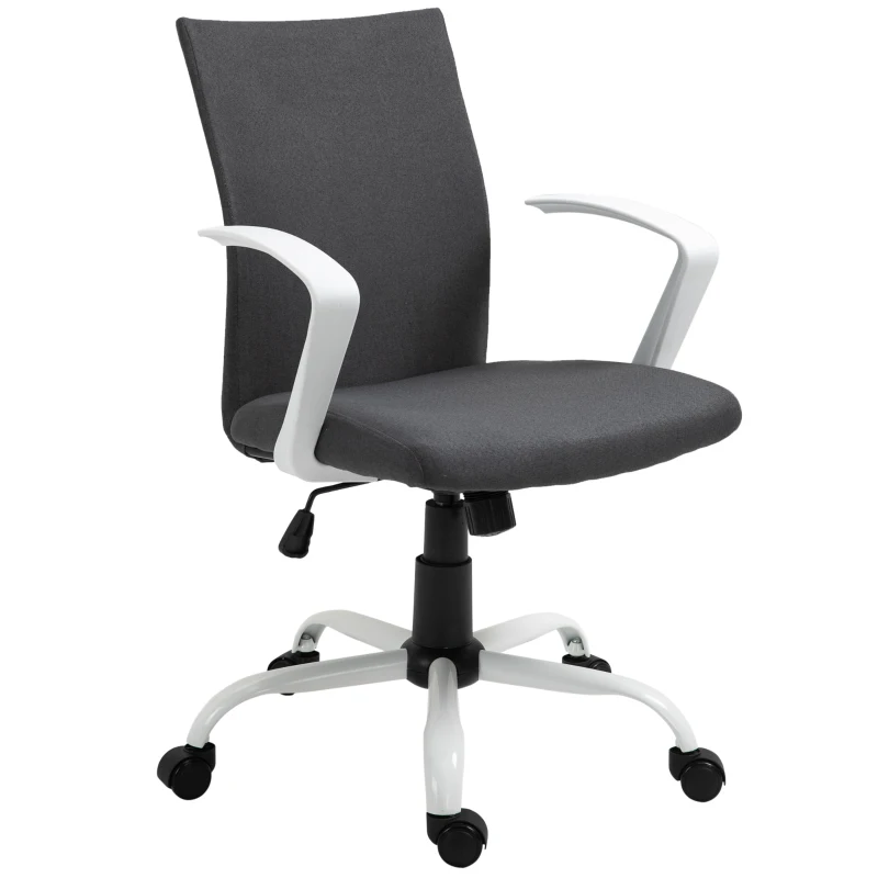 Vinsetto Chaise de Bureau Ergonomique et Pivotante avec Hauteur Réglable, 61x61x89-99 cm, Gris Foncé