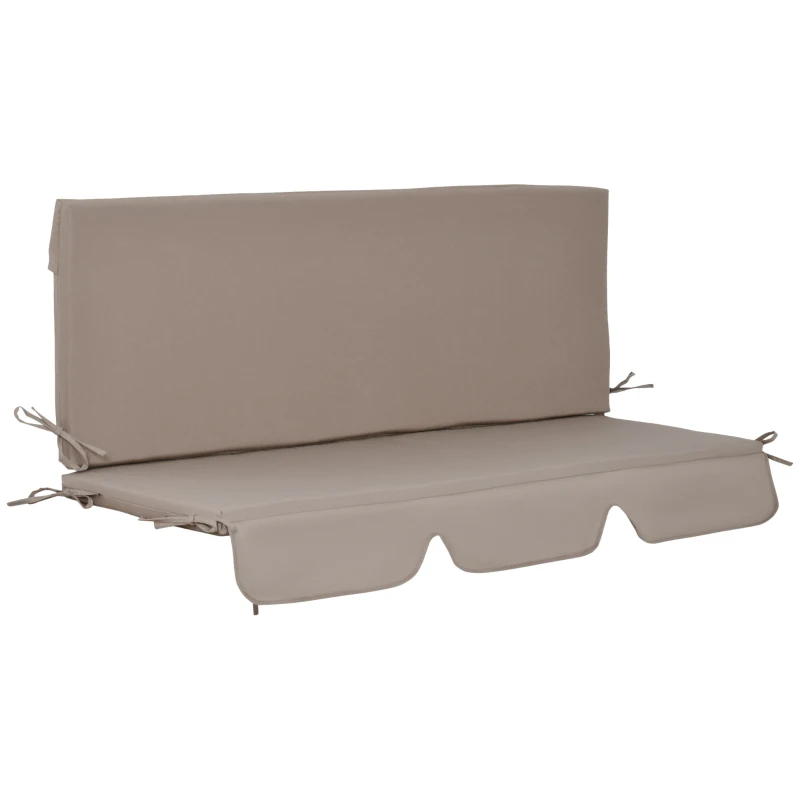 Outsunny Almofada para Baloiço de 2 Peças Almofada para Baloiço de Assento e Encosto Acolchoado 130x45x5 cm Marrom