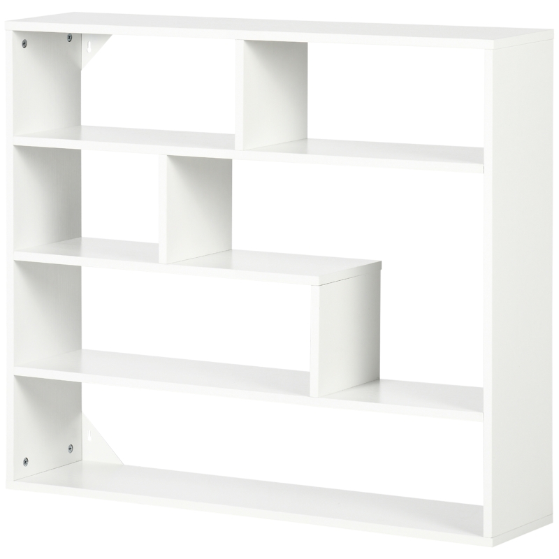 HOMCOM Bibliothèque Murale Moderne en Bois à 4 Niveaux, 94x19.5x80cm, Blanc