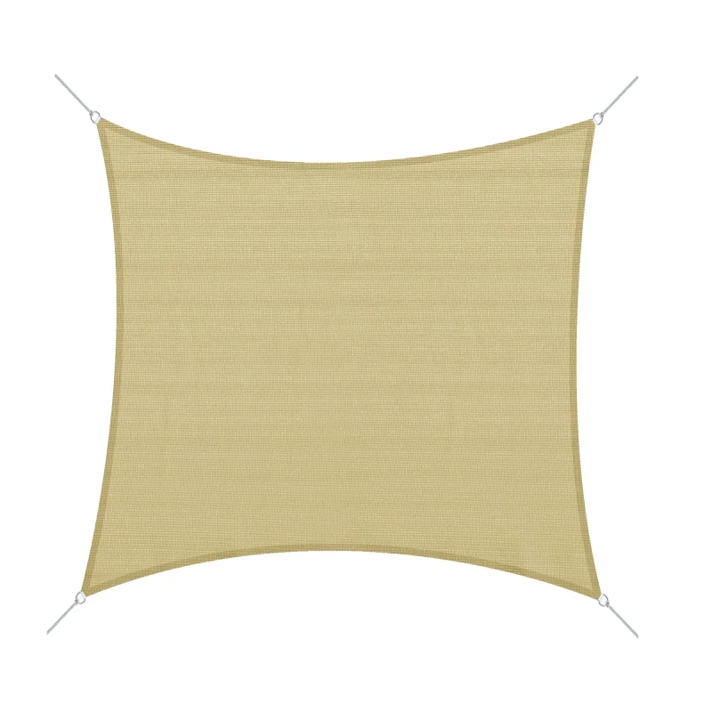 Outsunny Voile Parasol Carrée pour Extérieur en HDPE Respirant, Protection UV 95%, 360x360 cm