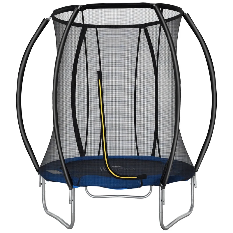 HOMCOM Trampolin Ø225 cm Gartentrampolin mit Sicherheitsnetz für Koordination Train Randabdeckung gepolstert Stahl Schwarz bis 100 kg