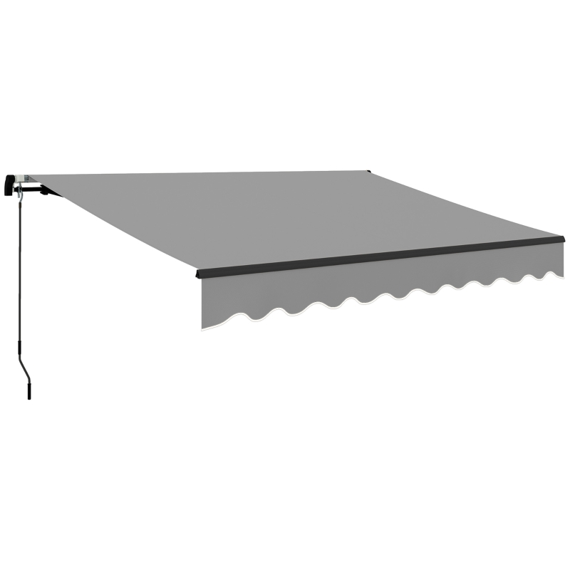 Outsunny Auvent Rétractile en Aluminium pour Fenêtres et Portes avec Protection UV30+ et Inclinaison Ajustable 360x220 cm Gris