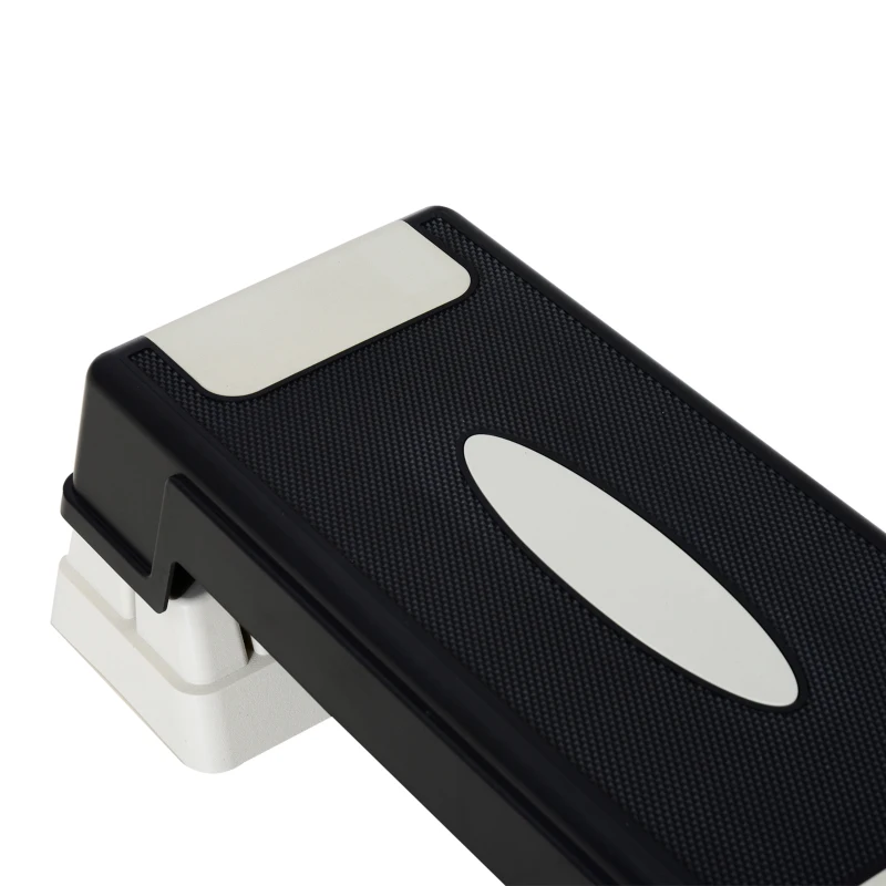 HOMCOM Stepper Professionnel d'Aérobic Fitness en Plastique 71 x 28 x 12,5 cm / 17,5 cm / 22,5 cm Noir et Gris