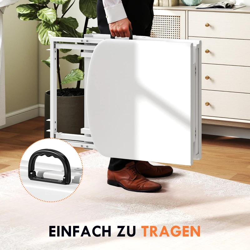 HOMCOM Draagbare massagetafel, opvouwbare massageliege met kunstleder bekleding, schuimrubberen padding, staalframe, wit(m-5)