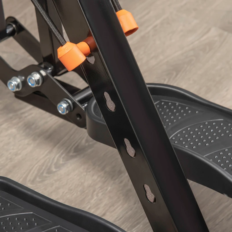 HOMCOM Vélo Elliptique avec 4 Niveaux de Résistance, Écran LCD et 2 Roues, en Acier et ABS, 90x62x150 cm, Noir