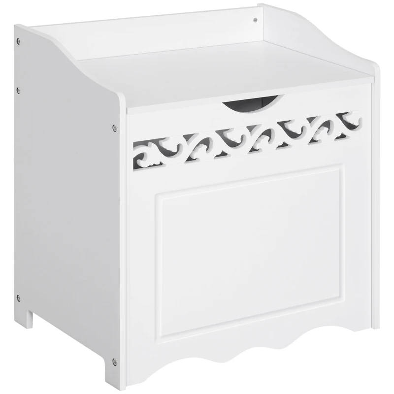 HOMCOM Armoire en Bois MDF pour Salle de Bain, Meuble de Rangement pour Chambre à Coucher, Salon, 55L x 34P x 58H cm, Blanc
