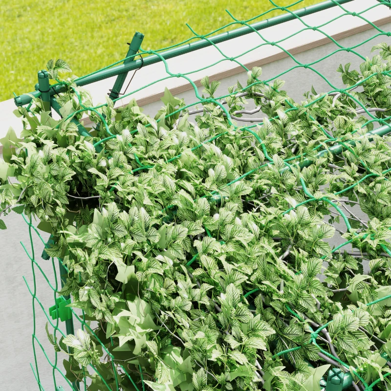 Outsunny Treillis en acier à enfoncer sans rouille soutien de plantes grimpantes 223 x 223 x 223 cm Arc de roses Vert