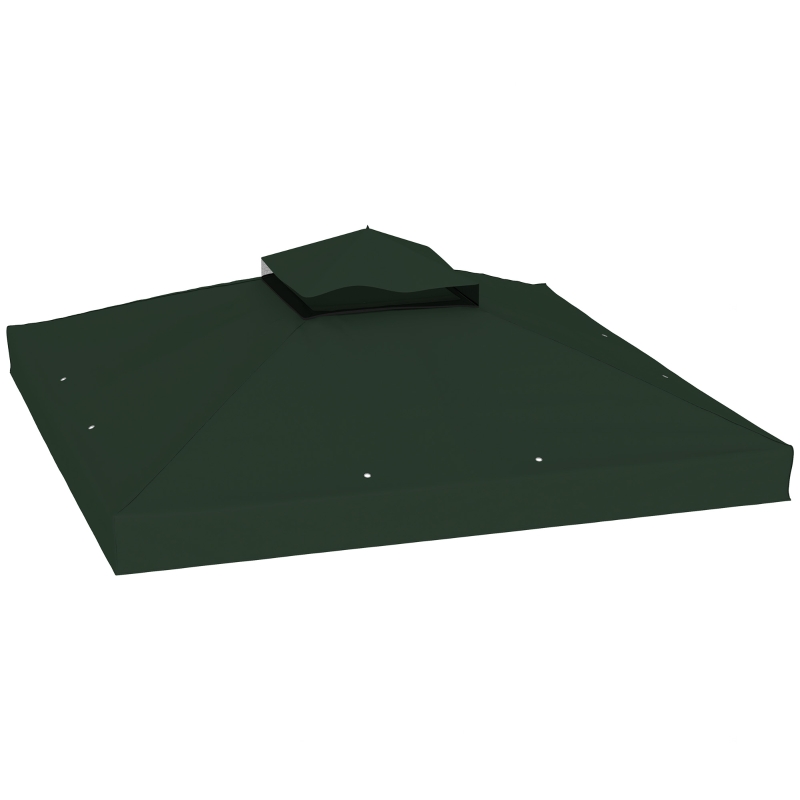 Outsunny Toldo de Substituição para Pérgola 3x3 m Toldo de Substituição com Teto Duplo Proteção UV 30+ Toldo para Pérgola Verde