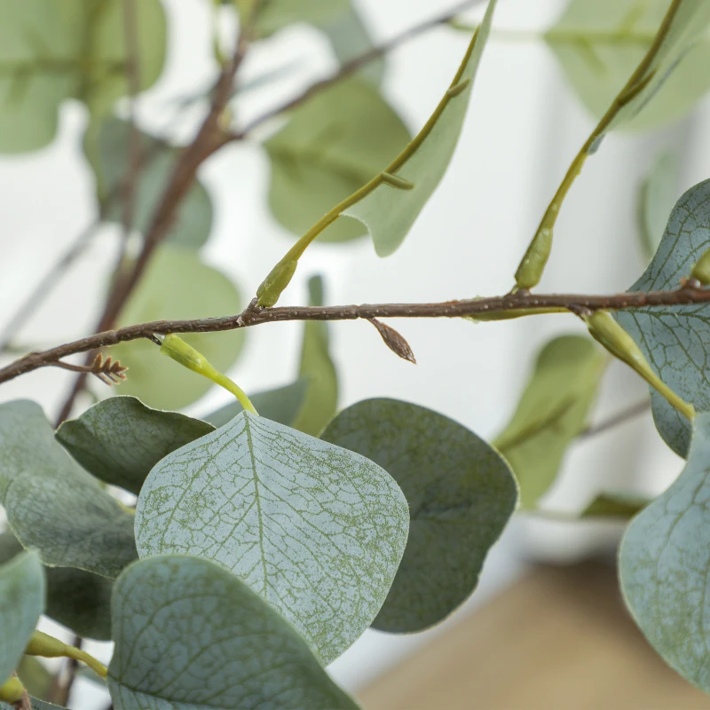 HOMCOM Plante artificielle, arbre artificiel, réaliste, pot en ciment, sans entretien, vert