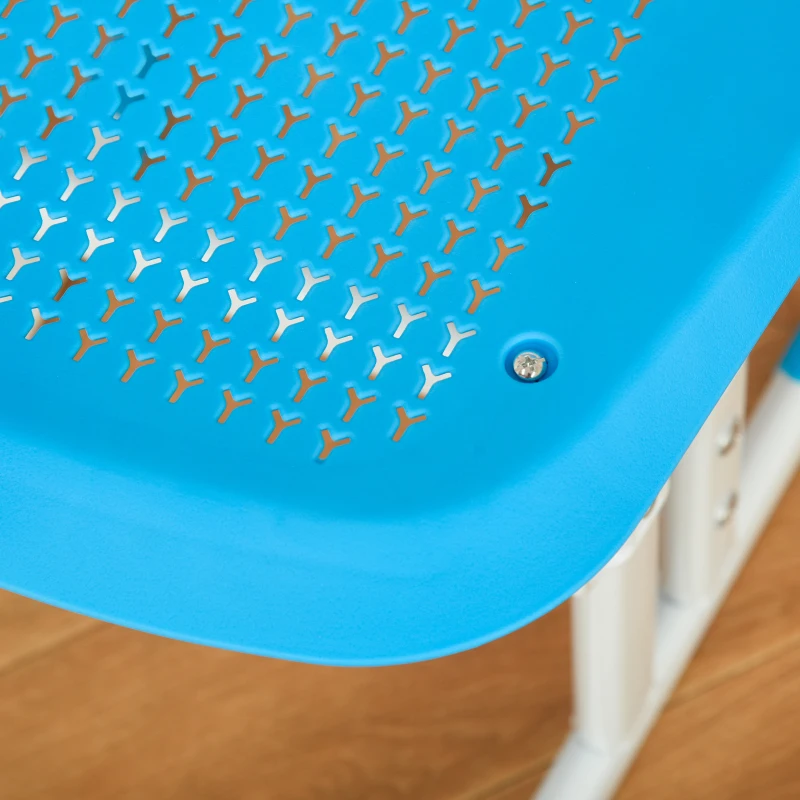 HOMCOM Bureau Scolaire avec Chaise à Hauteur Réglable et Lumière pour Enfants de 6 à 12 Ans, Acier et MDF, Gris