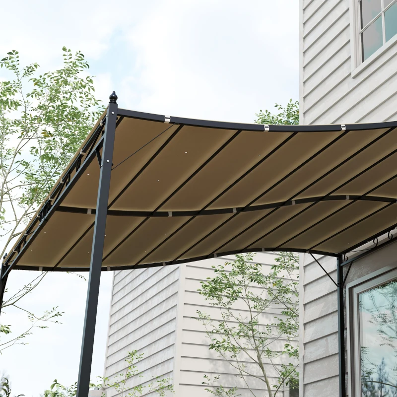 Outsunny Telo Copertura per Gazebo Pergola 3x3 m in Poliestere con 16 Fori di Drenaggio, 297x297 cm, Beige