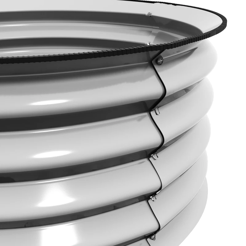 Outsunny Set de 2 Lits surélevés pour Potager en Acier Galvanisé avec Fond Ouvert, Ø60x30cm, Argent