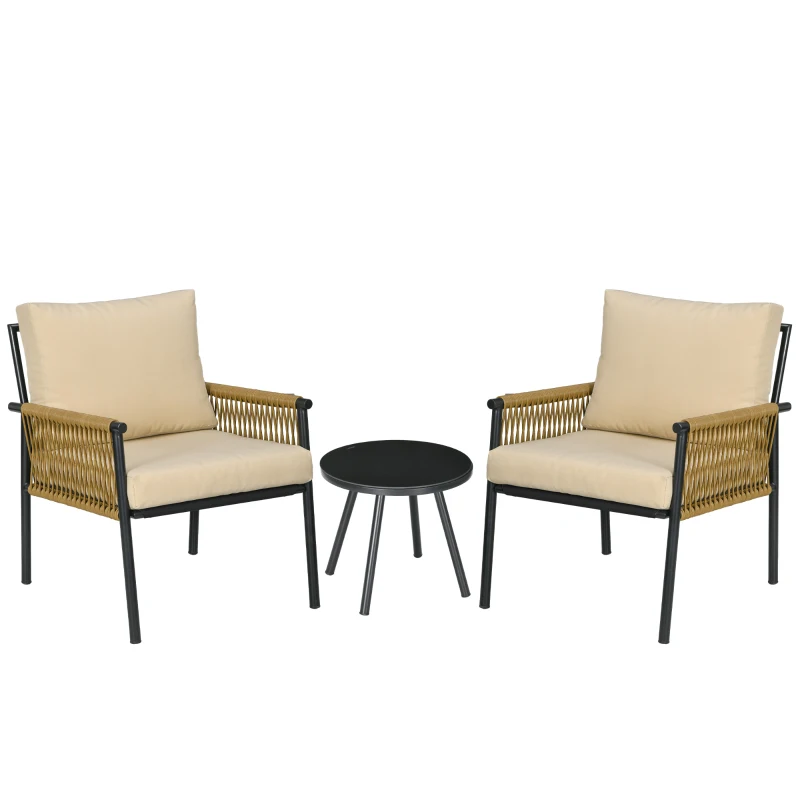 Outsunny Set de Mobilier de Terasa cu 3 Piese, Set de Mobilier