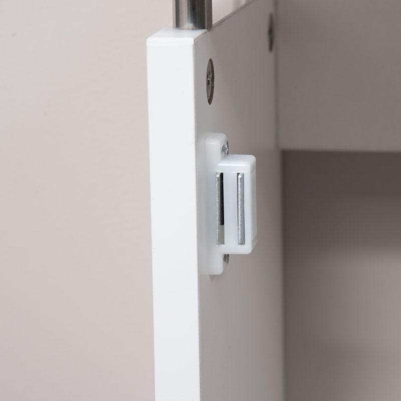 HOMCOM Cache-Radiateur à Lattes Moderne et Élégant pour la Maison, en MDF et Acier, 90x18x84cm, Blanc