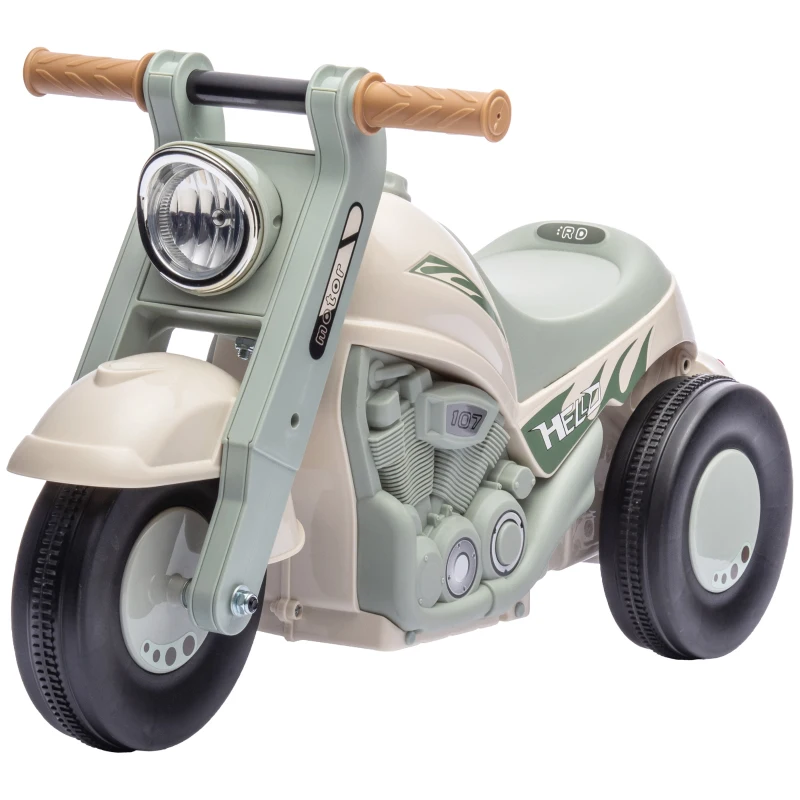AIYAPLAY Véhicule à Bascule, Design de Moto, Musique et Bulles, pour 2-5 ans, Crème Blanche