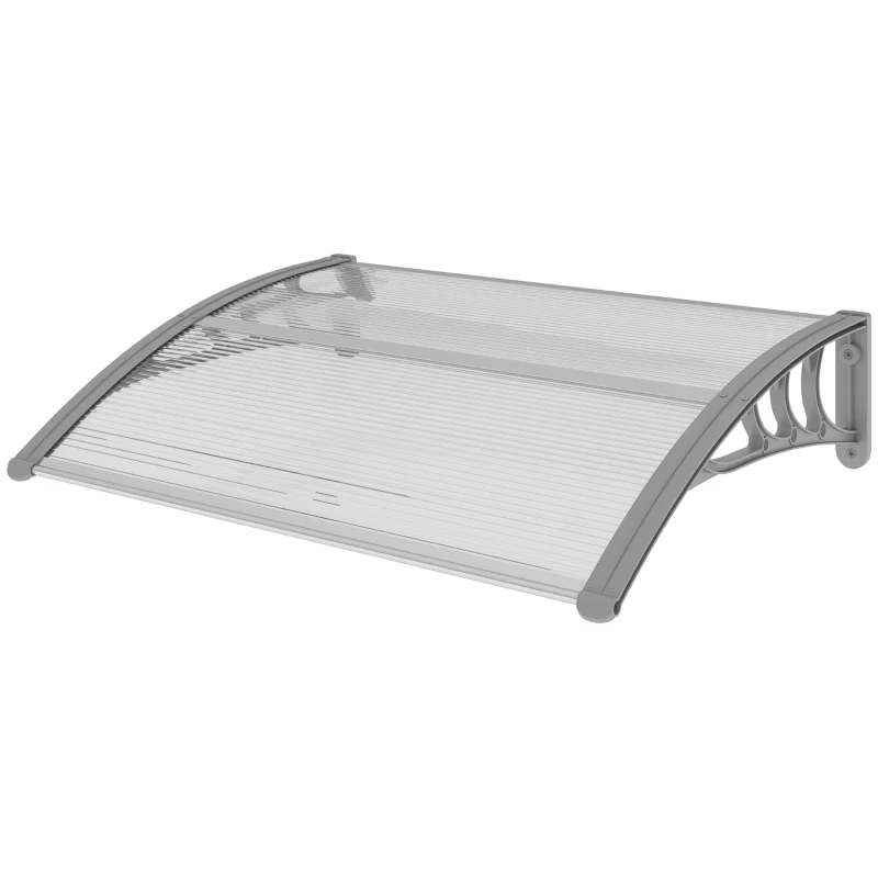 Outsunny Auvent, Auvent pour porte d'entrée, Auvent pour entrées et fenêtres, 100L x 75l x 23H cm, Argent