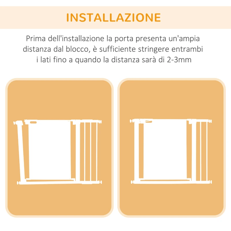 PawHut Barrière pour Chiens Extensible à Pression avec Fermeture Automatique pour Espaces de 75-103 cm, Blanc