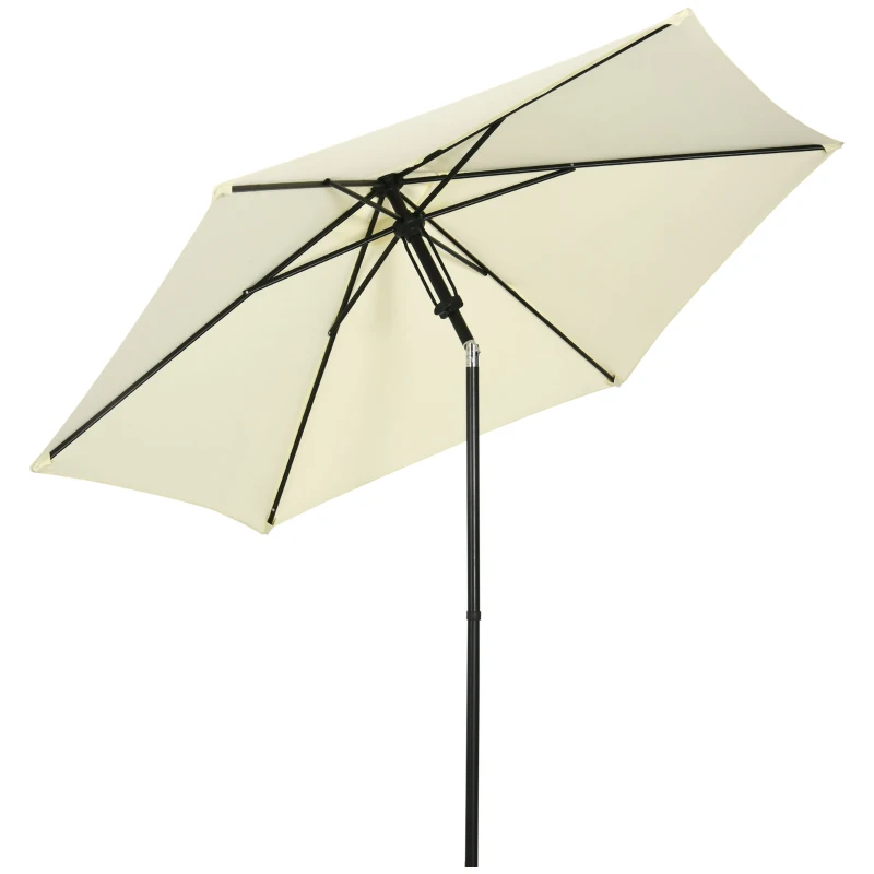 Outsunny Parasol de Jardin 2.7x2.5 m, en Polyester et Métal avec Toit Inclinable, Beige Noir
