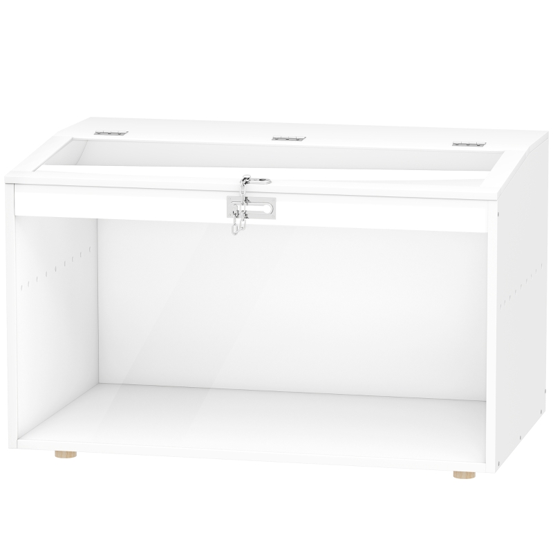 PawHut Cage pour Hamster Casa pour Animaux Pequeños avec Couvercle Rabattable et Fenêtre en Acrylique Transparent 80x50x50 cm Blanc