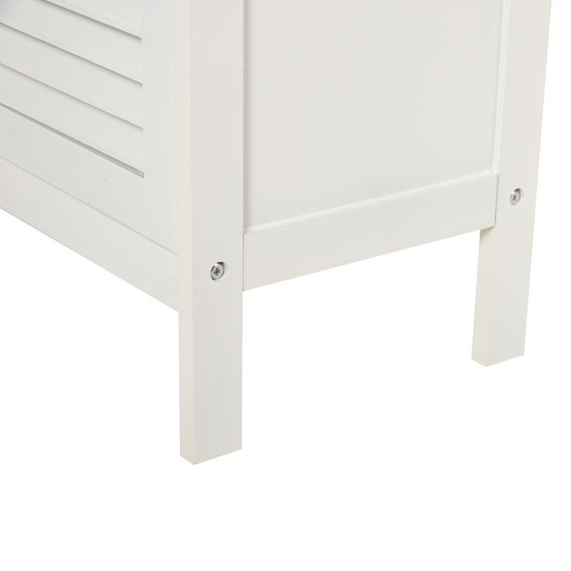 kleankin Mobile Salle de Bain Gain d'Espace, Meuble de Salle de Bain avec 2 Étagères et Armoire en MDF Imperméable, 60 x 30 x 81.6 cm, Blanc
