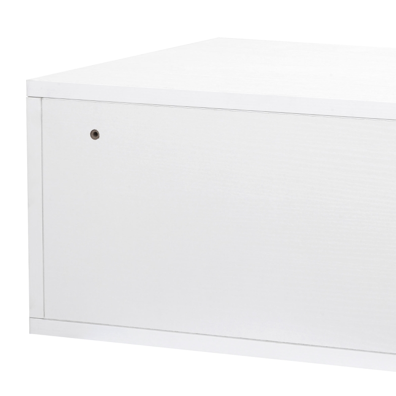 HOMCOM Set 2 Pièces de Table de Chevet avec Tiroir et Design Suspendu en Panneaux de Fibres de Bois et MDF, 49x38x23 cm, Blanc