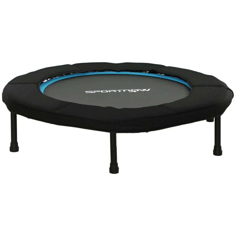 SPORTNOW Trampoline de Fitness Ø102 cm Cama Élastica Pliable avec Cadre en Acier Antidérapant Charge 100 kg Bleu
