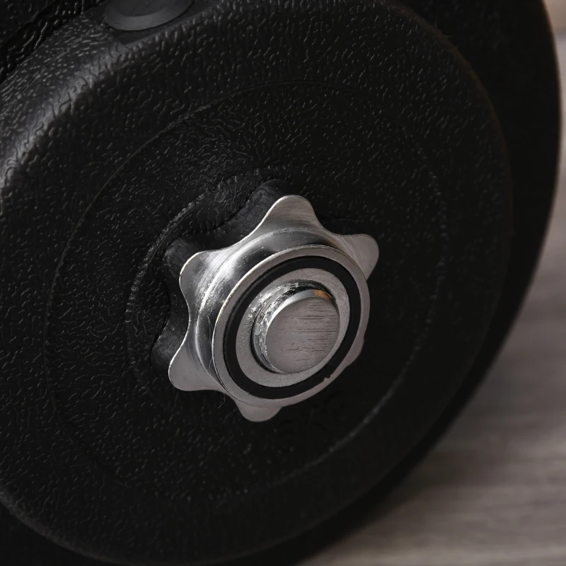 HOMCOM Ensemble d'haltères 2 x 25 kg, 2 x 6 disques d'haltères avec housse en plastique, préserve le sol, Noir