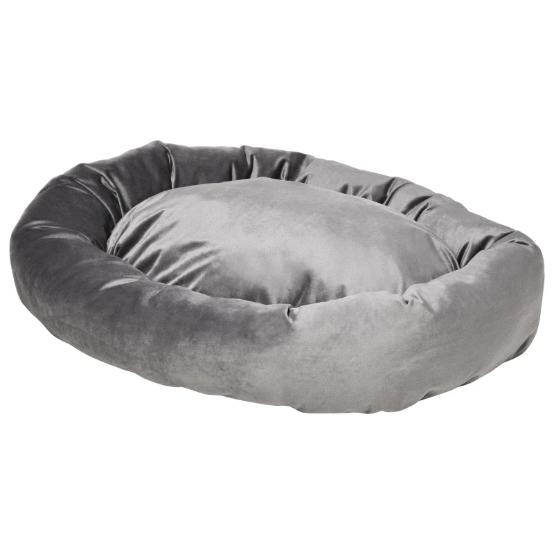 PawHut Lit pour chien chat panier pour chien orthopédique panier dodo donut chien rembourrage coton PP housse lavable déhoussable dim. 81,5L x 58l x 18H cm gris
