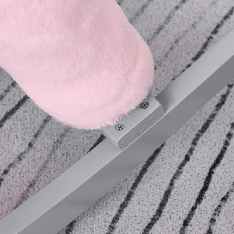 HOMCOM Cheval à Bascule pour Enfants en Bois et Peluche avec Sons et Ours Inclus, pour Enfants de 18-36 Mois, 65x26x55 cm, Rose