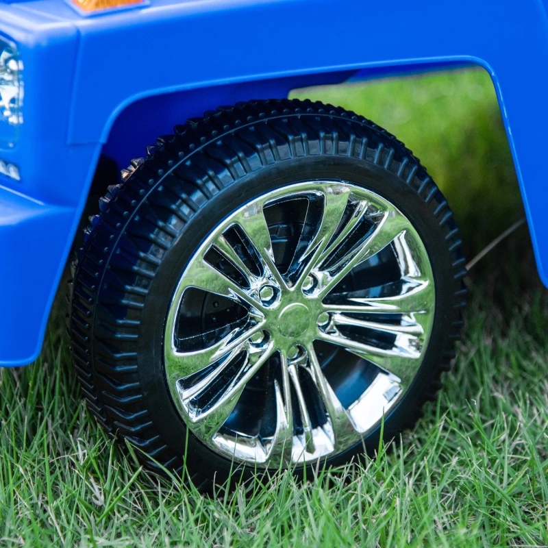 HOMCOM Voiture Jouet Cavalcabile Tout-Terrain pour Enfants avec Phares et Musique, Âge 18-36 Mois, Bleu